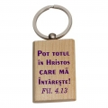 Breloc lemn, Pot totul in Hristos!